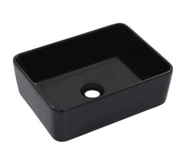 Chiuvetă de baie, negru, 40 x 30 x 13 cm, ceramică