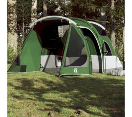 Cort de camping tunel pentru 4 persoane, verde, impermeabil