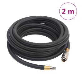 Furtun de aer hibrid, negru, 2 m, cauciuc și pvc