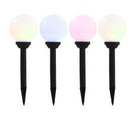 Lămpi solare de exterior cu led, 4 buc., 15 cm, rgb, sferic