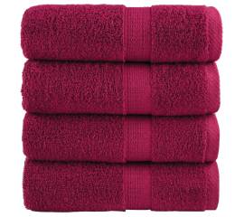 Prosoape mâini premium 4 buc bordo 30x30 cm 600gsm 100% bumbac