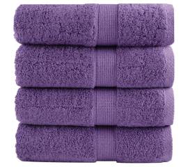 Prosoape mâini premium 4 buc violet 30x30cm 600 gsm 100% bumbac