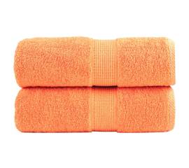 Prosoape mâini premium 2 buc oranj 30x30cm 600 gsm 100% bumbac