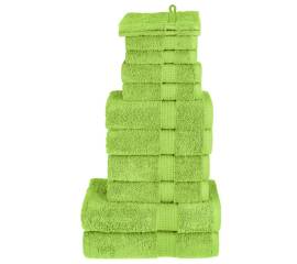 Set de prosoape premium 12 piese verde măr 600 g/m² 100% bumbac