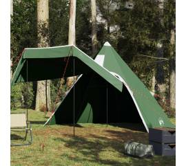 Cort de camping tipi pentru 5 persoane, verde, impermeabil