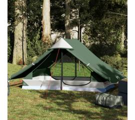 Cort de camping pentru 2 persoane, verde, impermeabil