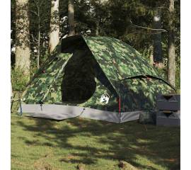 Cort de camping cupolă pentru 2 persoane, camuflaj, impermeabil