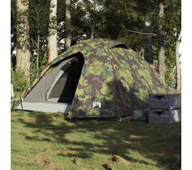 Cort de camping cupolă pentru 3 persoane, camuflaj, impermeabil