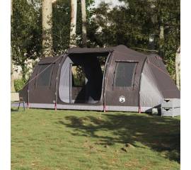 Cort de camping tunel pentru 4 persoane, maro, impermeabil