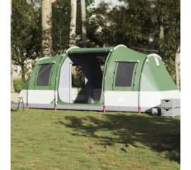 Cort de camping tunel pentru 4 persoane, verde, impermeabil