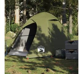 Cort camping cupolă 2 persoane verde măsliniu impermeabil