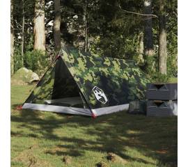 Cort camping pentru 2 persoane, camuflaj, impermeabil