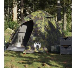 Cort de camping cupolă pentru 2 persoane, camuflaj, impermeabil