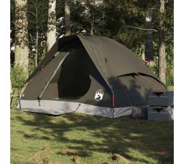 Cort de camping cupolă pentru 2 persoane, maro, impermeabil