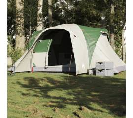 Cort de camping cupolă pentru 6 persoane, verde, impermeabil