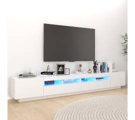 Comodă tv cu lumini led, alb, 260x35x40 cm