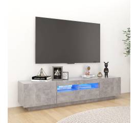 Comodă tv cu lumini led, gri beton, 180x35x40 cm