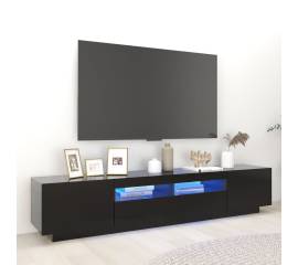 Comodă tv cu lumini led, negru, 200x35x40 cm