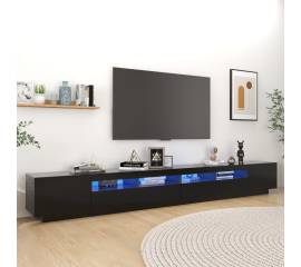 Comodă tv cu lumini led, negru, 300x35x40 cm