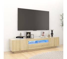 Comodă tv cu lumini led, stejar sonoma, 180x35x40 cm