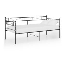Cadru de pat canapea, negru, 90x200 cm, metal