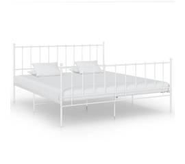 Cadru de pat, alb, 200x200 cm, metal