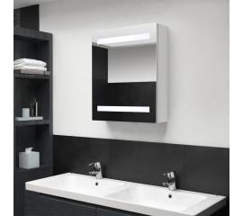 Dulap de baie cu oglindă și led alb strălucitor 50x14x60 cm