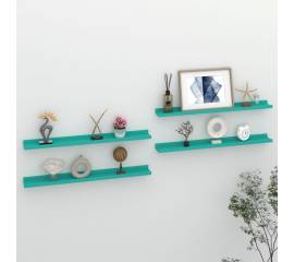 Rafturi de perete, 4 buc., albastru, 80x9x3 cm