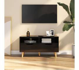 Comodă tv, negru extralucios, 90x40x48,5 cm, pal