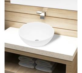 Bazin chiuvetă de baie din ceramică, rotund, alb