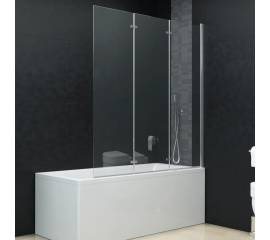 Cabină de duș pliabilă, 3 panouri, 130 x 138 cm, esg