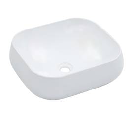 Chiuvetă de baie, alb, 44,5x39,5x14,5 cm, ceramică