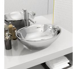 Chiuvetă de baie, argintiu, 40 x 33 x 13,5 cm, ceramică