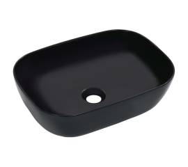 Chiuvetă de baie, negru, 45,5 x 32 x 13 cm, ceramică