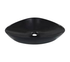 Chiuvetă de baie, negru, 58,5x39x14 cm, ceramică
