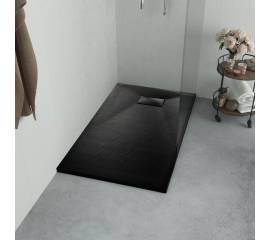Cădiță de duș, negru, 100 x 80 cm, smc