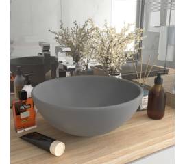 Chiuvetă baie lux, gri deschis mat, 32,5x14cm, ceramică, rotund