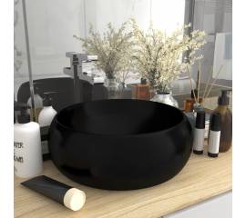 Chiuvetă baie lux, negru mat, 40x15 cm, ceramică, rotund