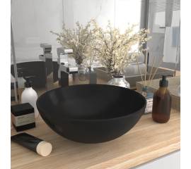 Chiuvetă pentru baie, negru mat, ceramică, rotund