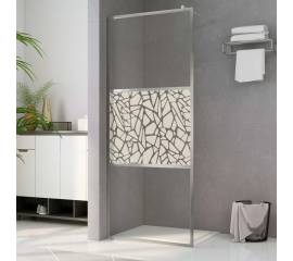 Paravan de duș walk-in, 140 x 195 cm, sticlă esg, model piatră