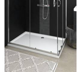 Cădiță de duș dreptunghiulară din abs, alb, 80x120 cm