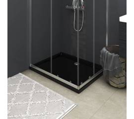 Cădiță de duș dreptunghiulară din abs, neagră, 70x90 cm