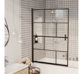 Cabină de duș, negru, 100x140 cm, esg