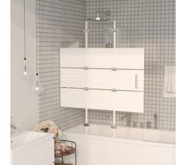 Cabină de duș pliabilă, alb, 120x140 cm, esg
