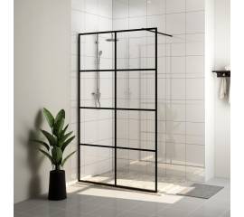 Paravan de duș walk-in negru 140x95 cm sticlă esg transparentă