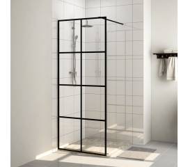 Paravan de duș walk-in negru 80x195 cm sticlă esg transparentă