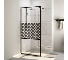 Paravan de duș walk-in negru 90x195 cm sticlă esg transparentă