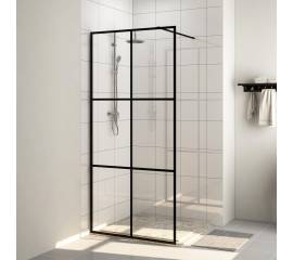 Paravan duș walk-in, negru, 100x195 cm, sticlă esg transparentă