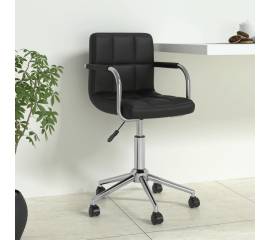 Scaun de birou rotativ, negru, piele ecologică