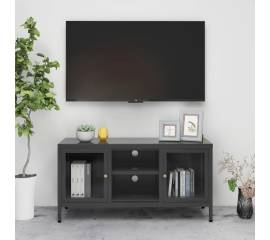 Dulap tv, antracit, 105x35x52 cm, oțel și sticlă